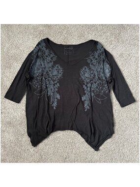 we the free black floral slouchy tee 🖤 s